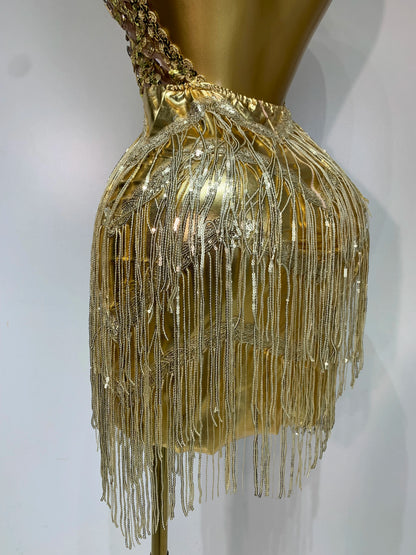 Dee Rhinestone Tassel Dress