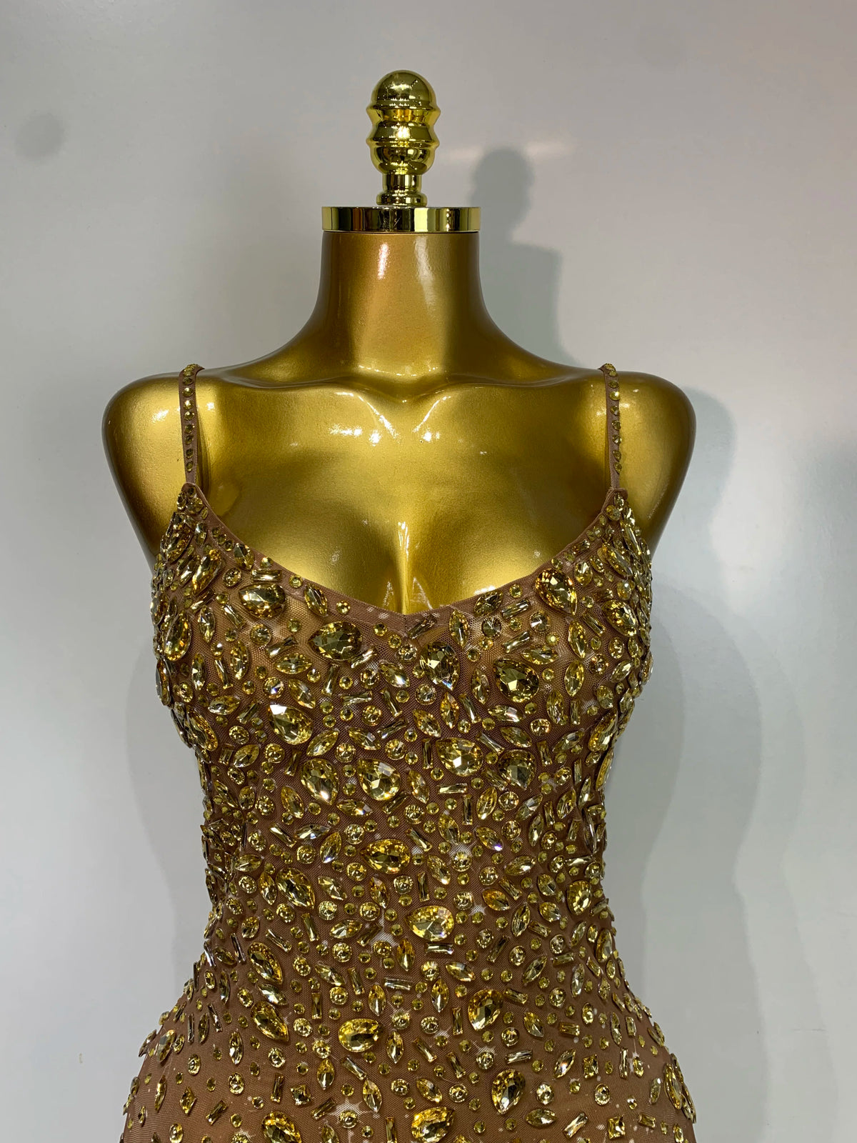 Zoey Rhinestone Mesh Mini Dress