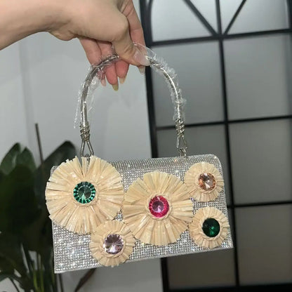 Flower Basket Straw Bucket Handbag