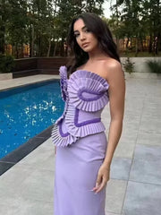 Arana Ruffles Bandage Maxi Dress