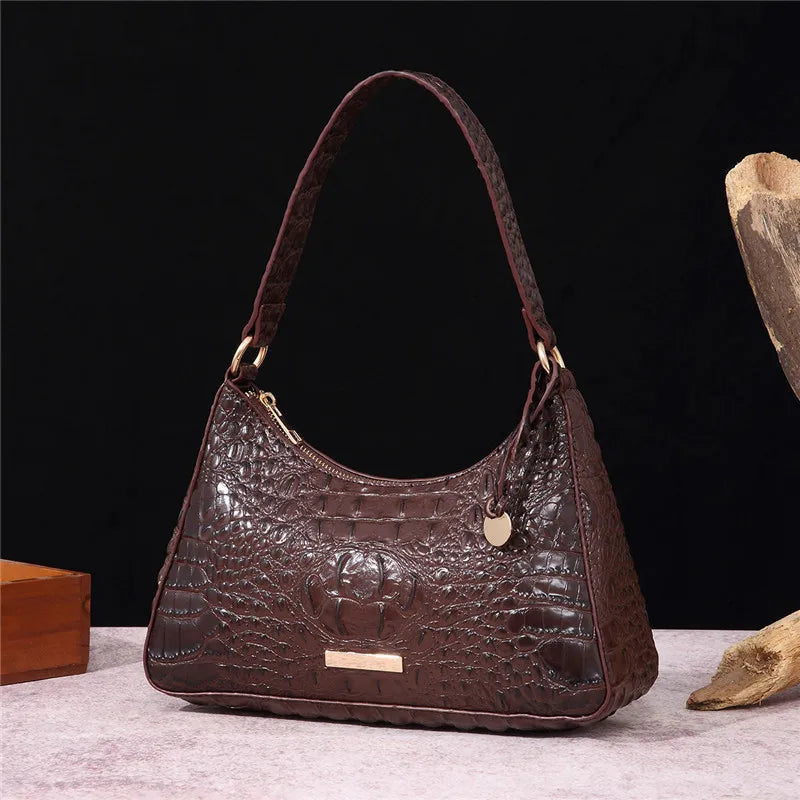 Reptile Luxe Shoulder Handbag