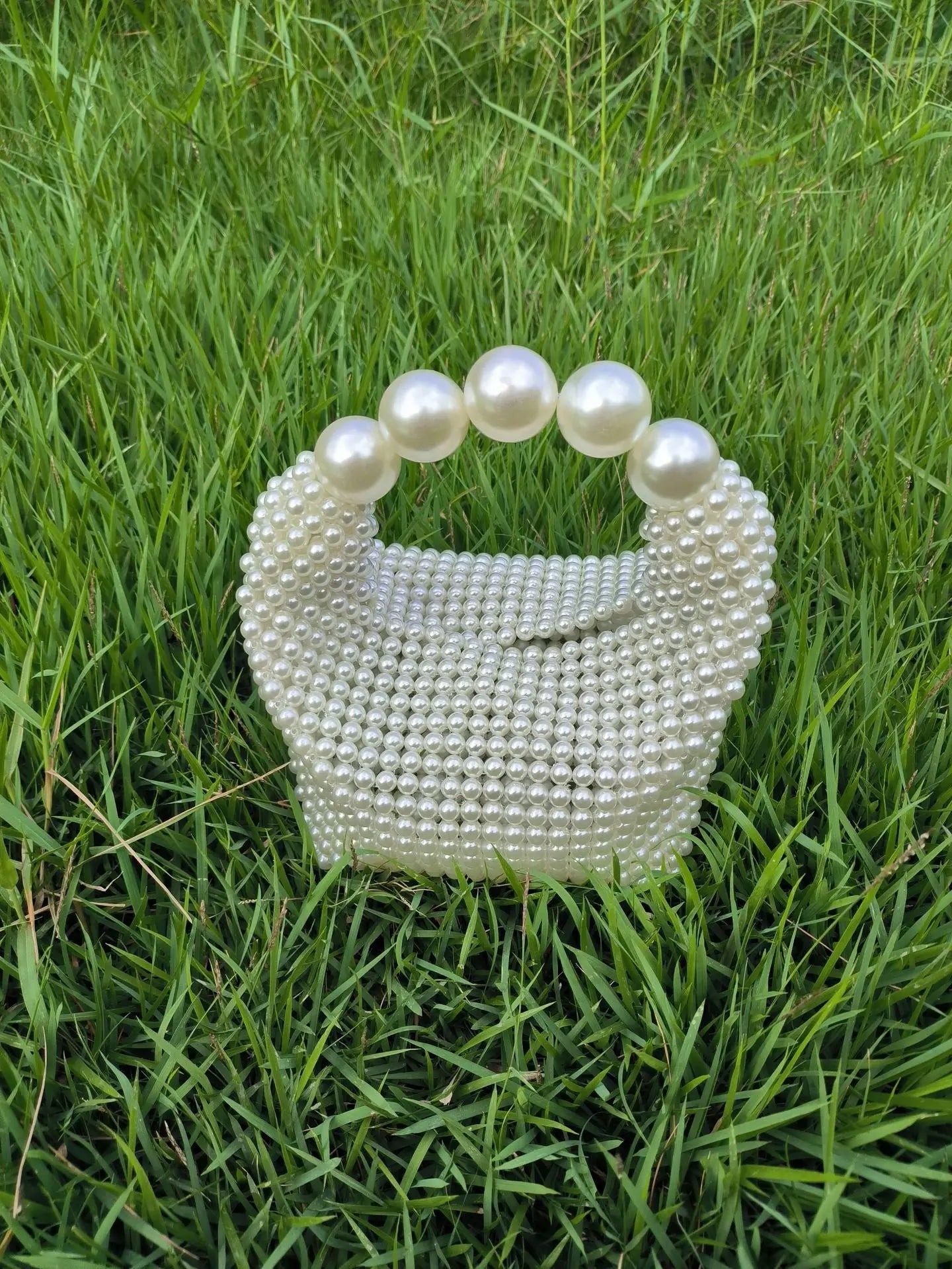 Wooden Bucket Beaded Bag