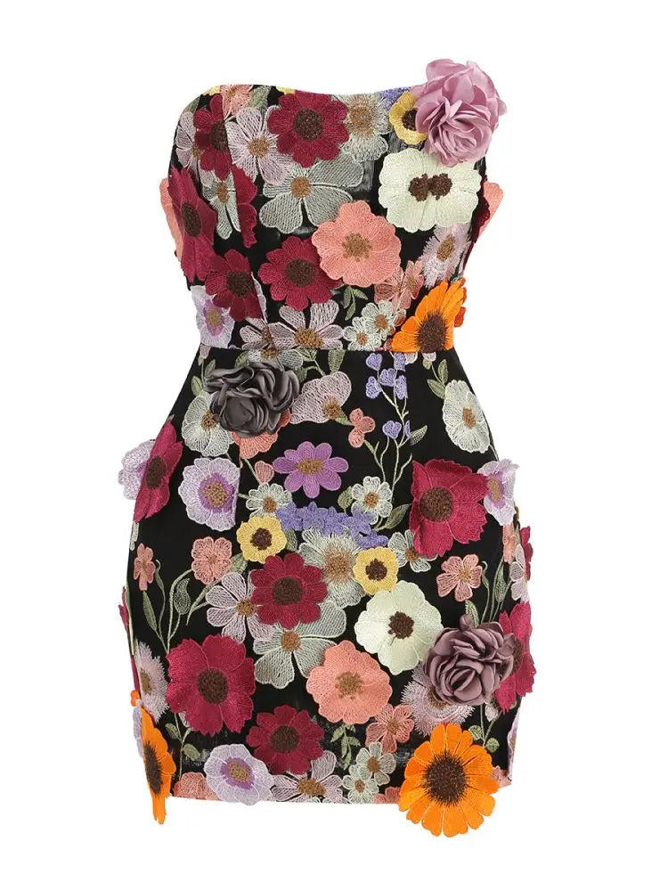 Floral Pattern Mini Dress