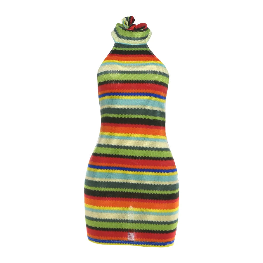 Striped Knit Mini Dress