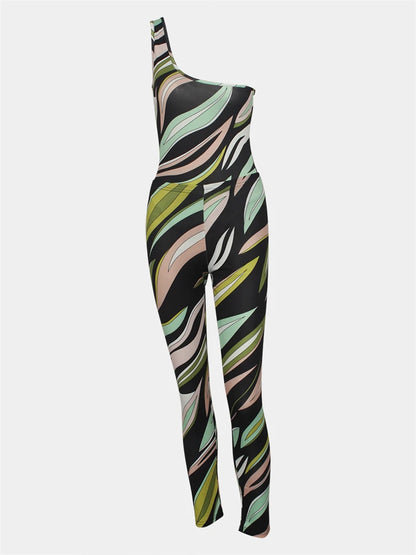 Ana Green Striped Contrast n
 Jumpsuit