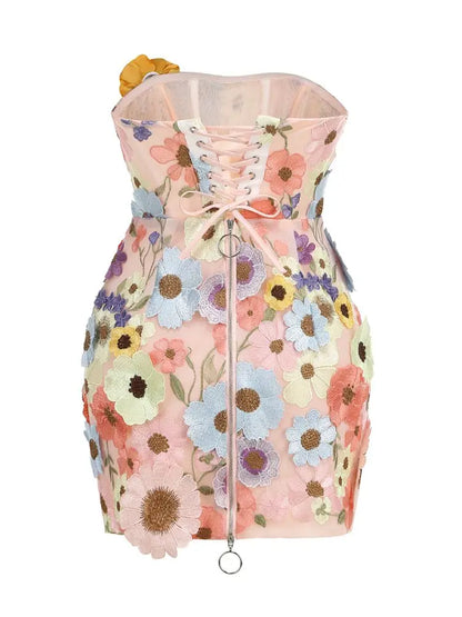 Floral Pattern Mini Dress