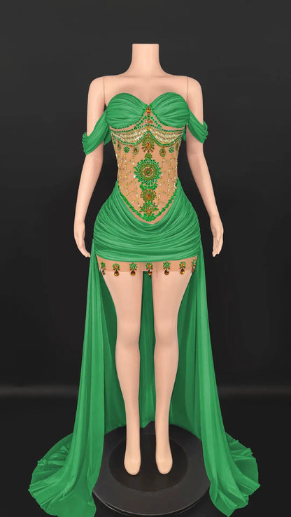 Marina Off-Shoulder Tail Dress