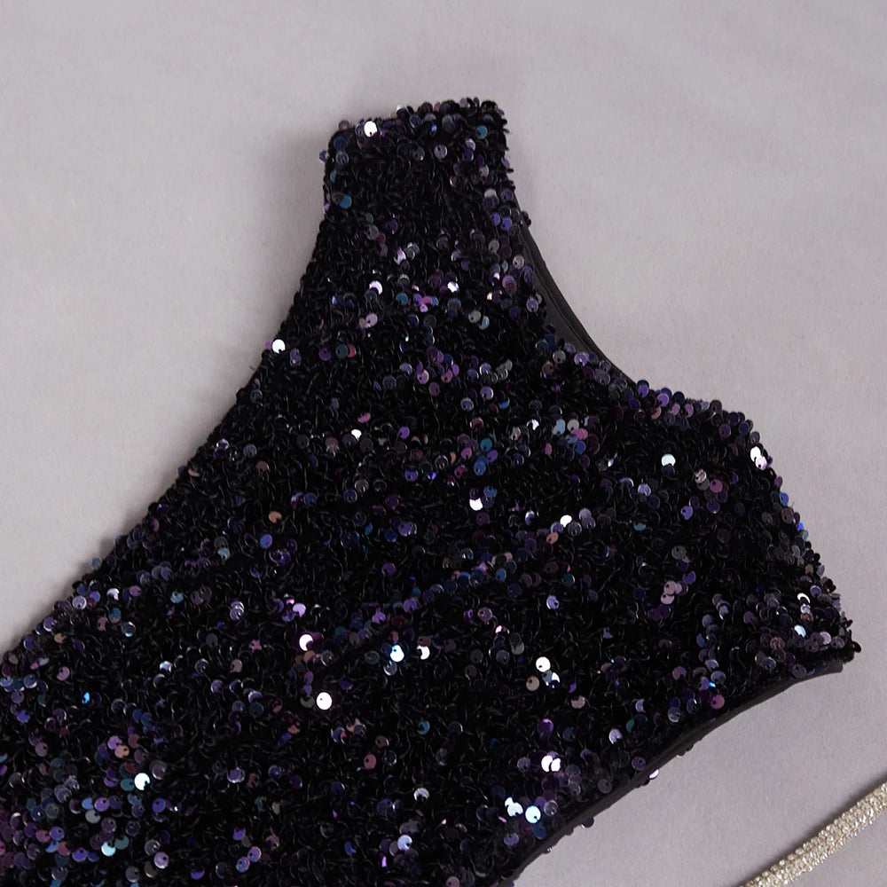 Jazmin Sequin Asymmetrical Mini Dress