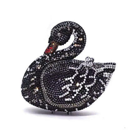 Swan Rhinestone Clutch Purse