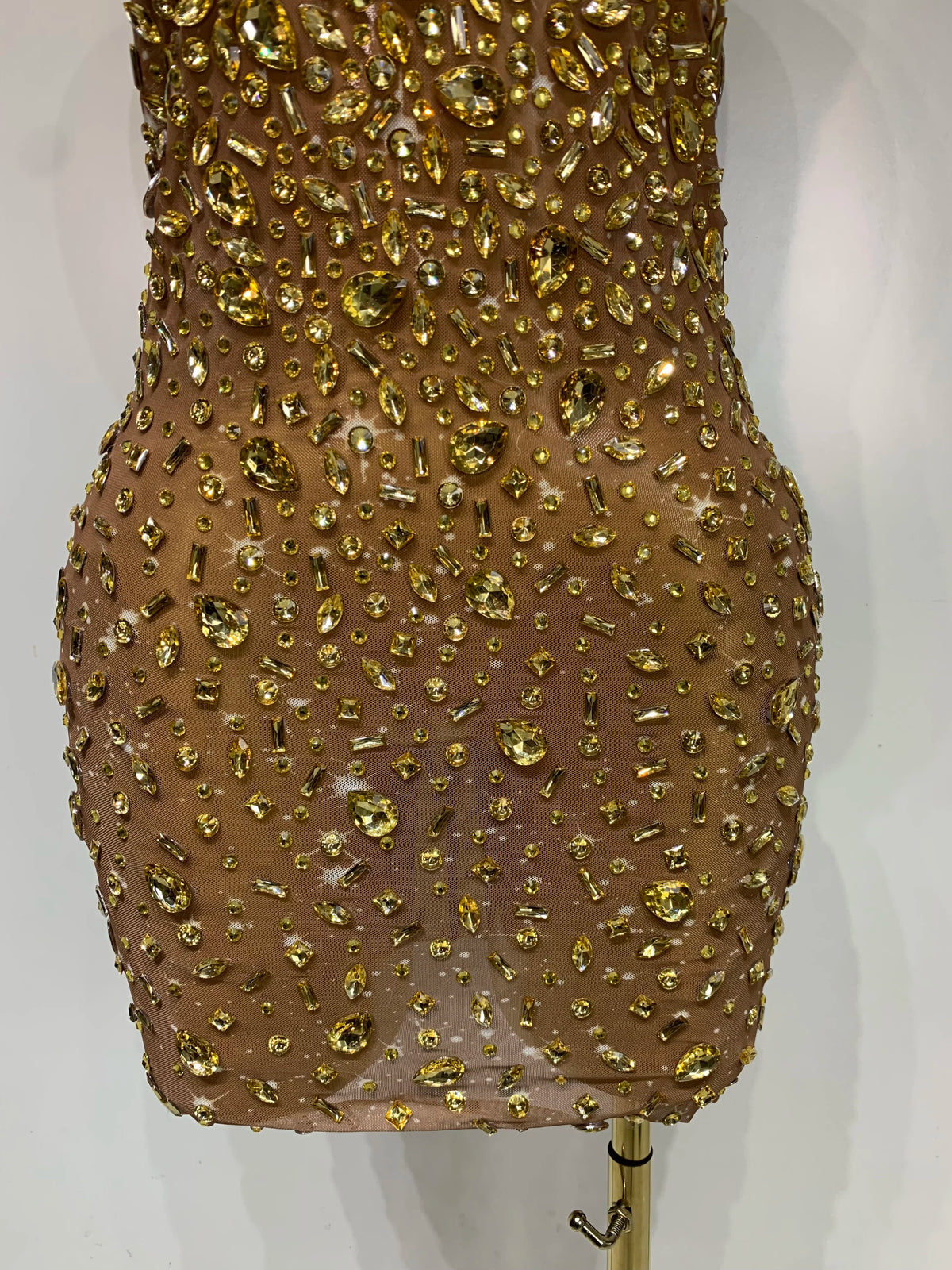 Zoey Rhinestone Mesh Mini Dress