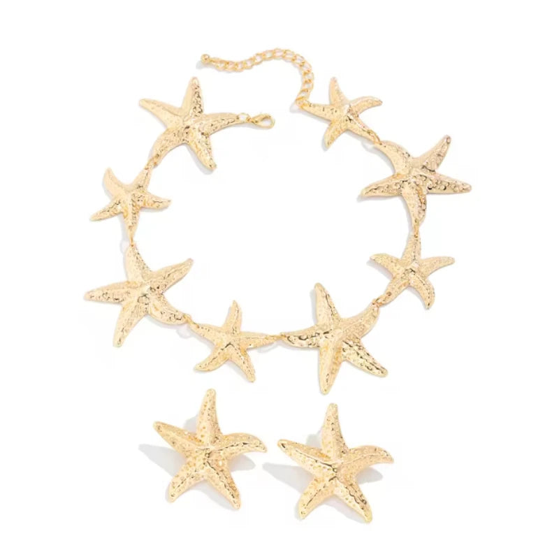 Bohemian Starfish Necklace Set