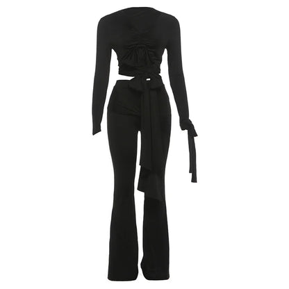 Multi Knot Flare Tassel Pants Set