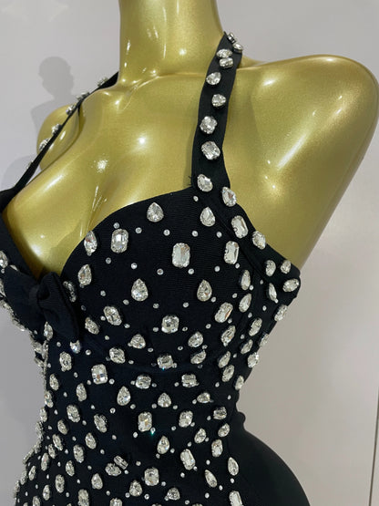 Sarah Rhinestone Bandage Mini Dress