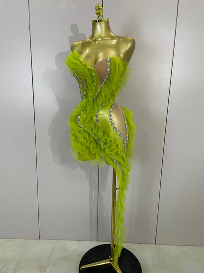 Lorna Green Mesh Mini Dress