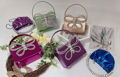 Shiny Rhinestone Butterfly Clutch Bag Fashion Closet Clothing