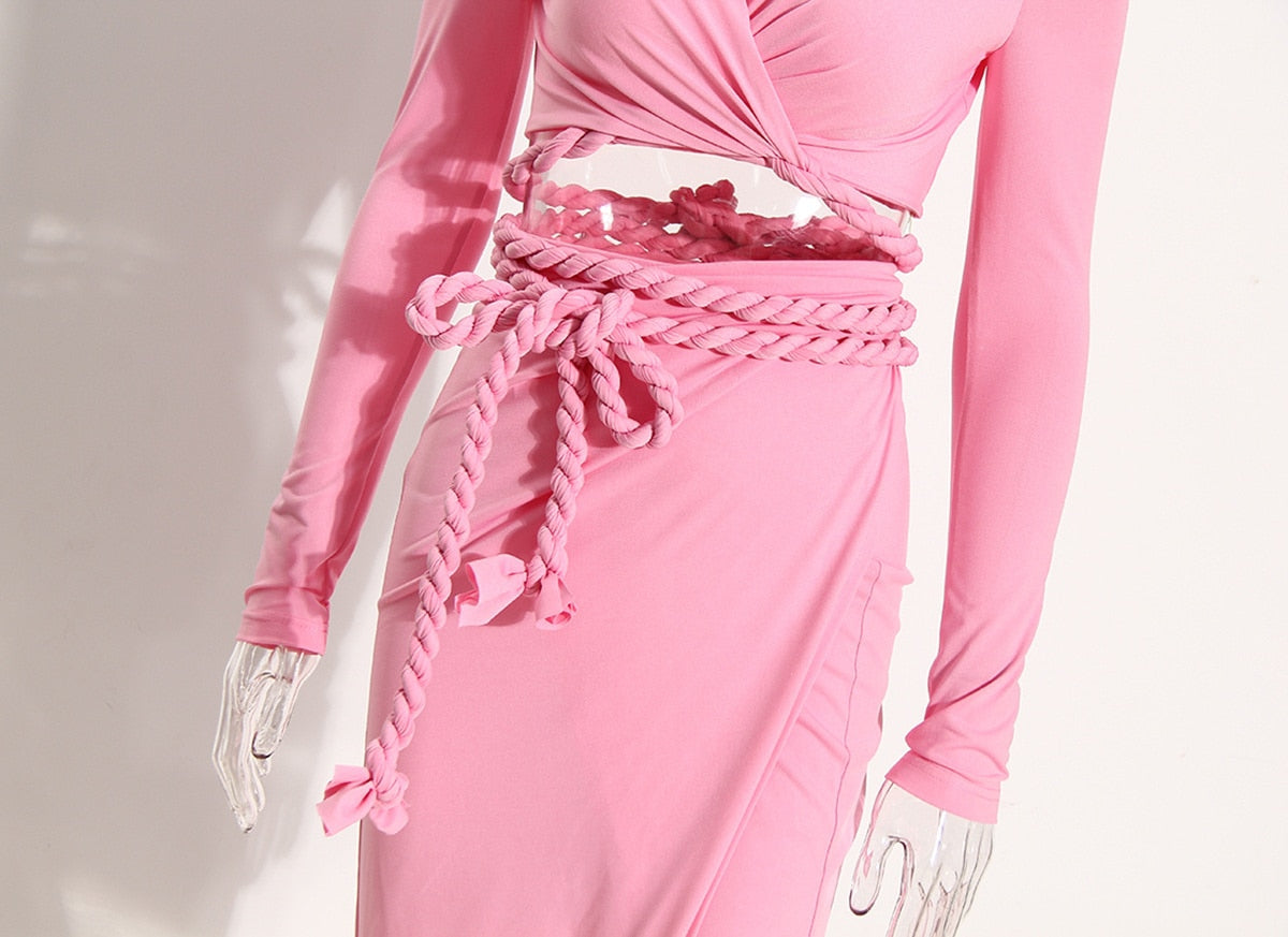 Simone Bandage Midi Skirt Set Fashion Closet Clothing