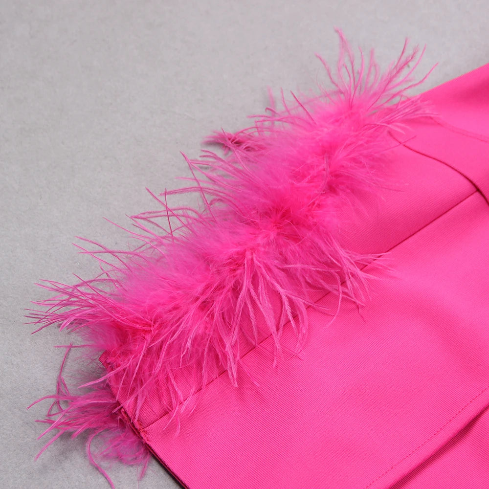 Skylar Feather Bandage Mini Dress Fashion Closet Clothing
