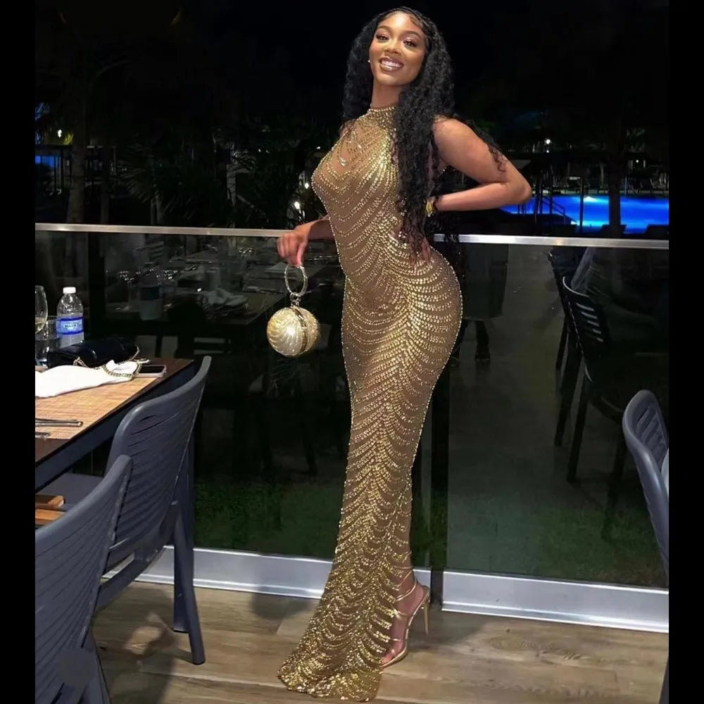 So Golden Maxi Dress Fashion Closet Clothing