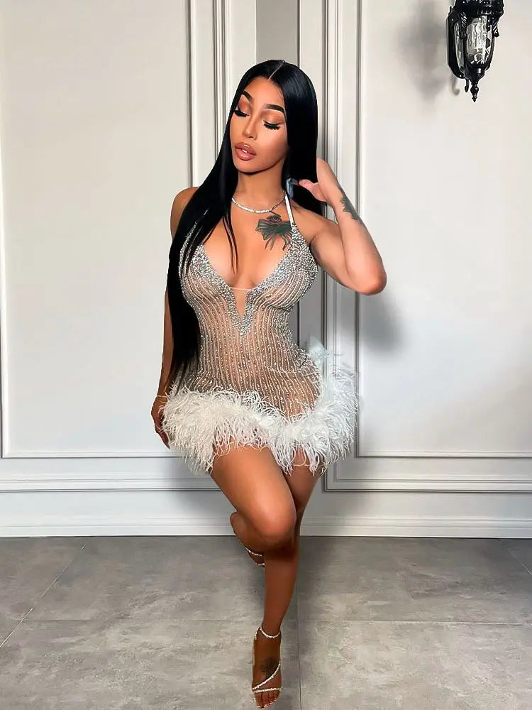 Soft Life Feather Dress Fashion Closet Clothing