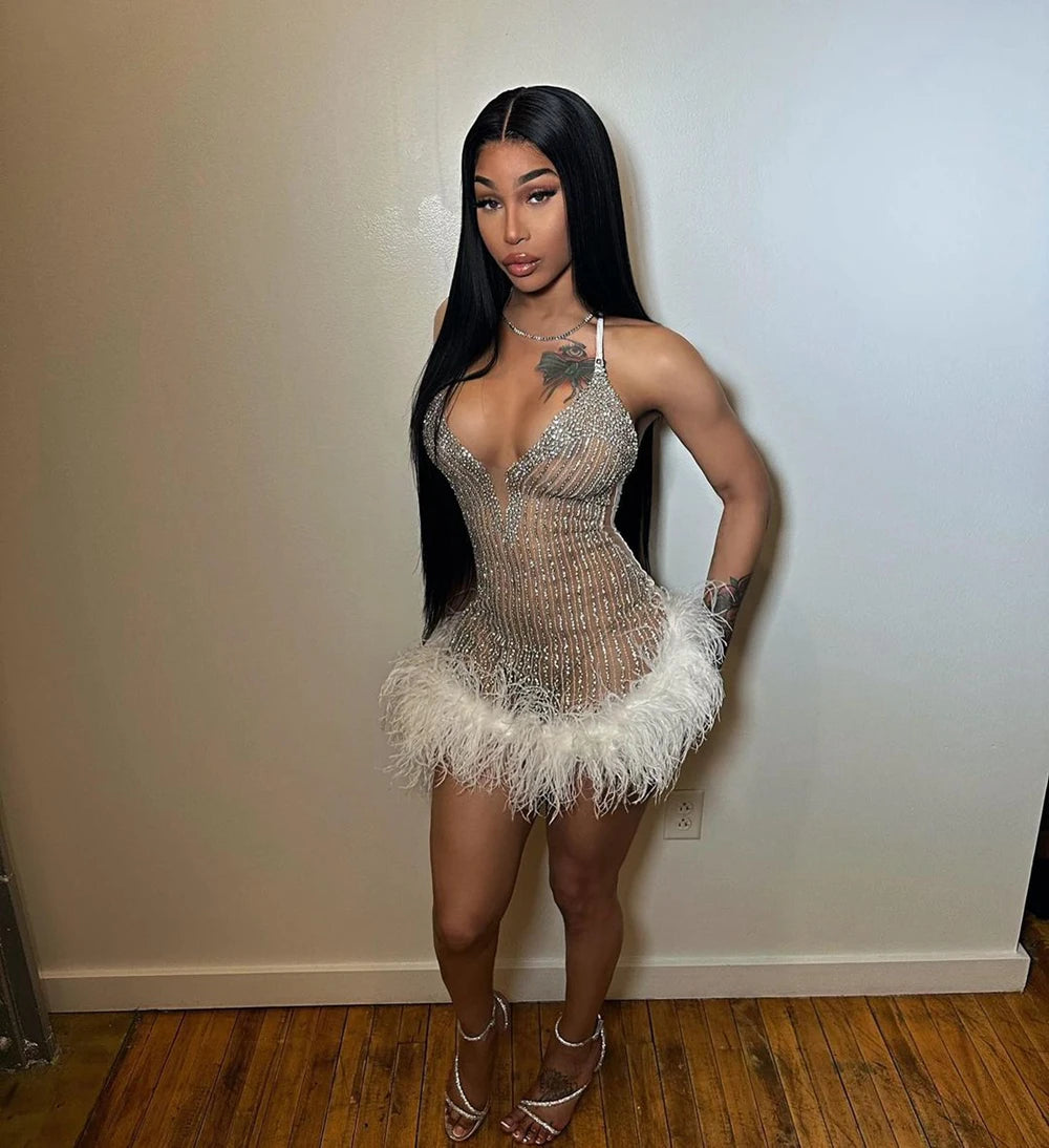 Soft Life Feather Dress Fashion Closet Clothing