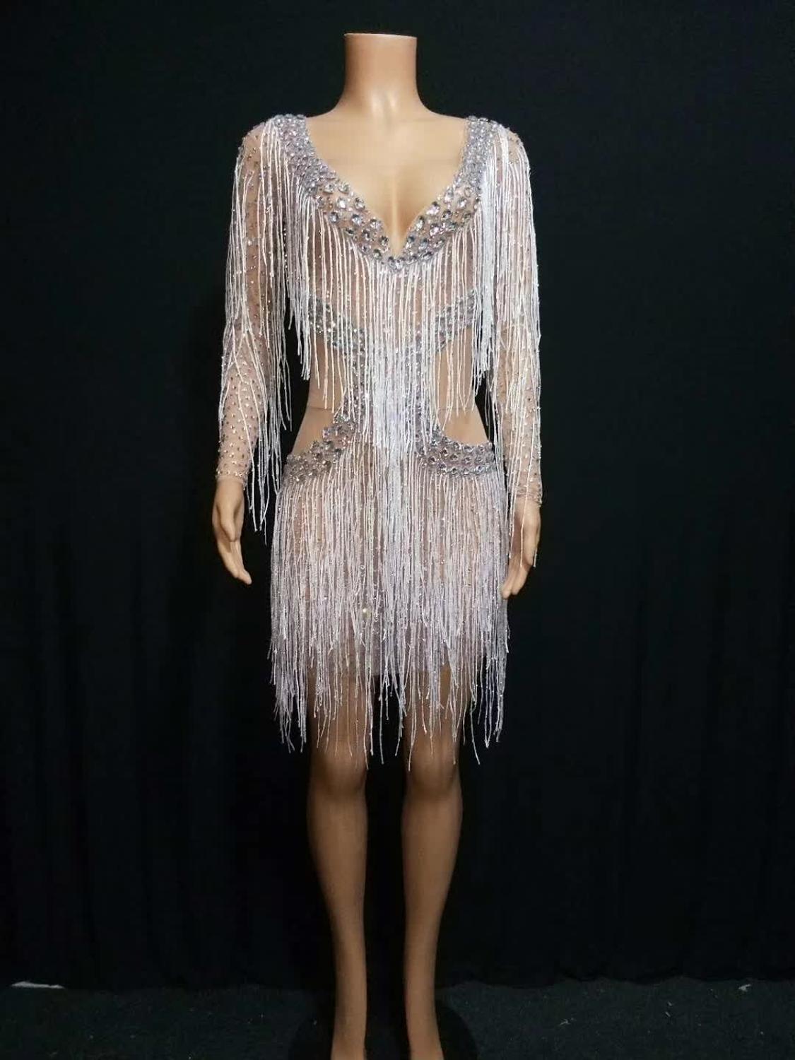 Sparkly Crystals Sequined Dress Fashion Closet Clothing
