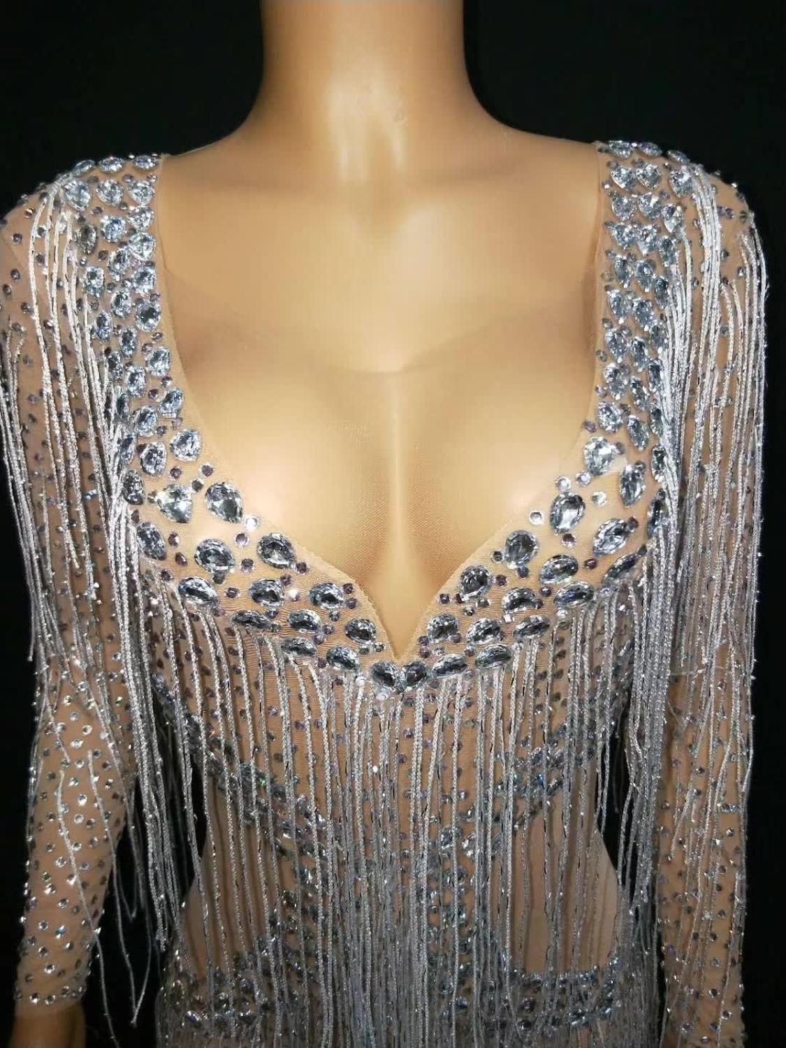 Sparkly Crystals Sequined Dress Fashion Closet Clothing