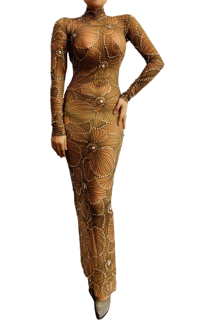 Sparkly Maxi Dress Fashion Closet Clothing