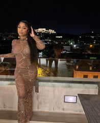 Sparkly Maxi Dress Fashion Closet Clothing