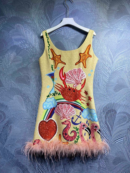Starfish Tassel Mini Dress Fashion Closet Clothing