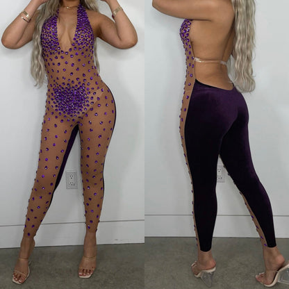 Stones Velvet Jumpsuit Fashion Closet Clothing