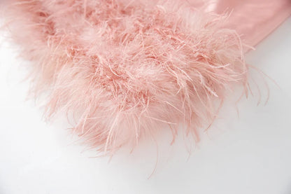 Sweet Pink Feather Set Fashion Closet Clothing