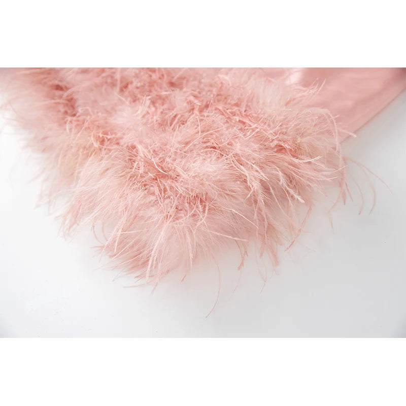 Sweet Pink Feather Set Fashion Closet Clothing