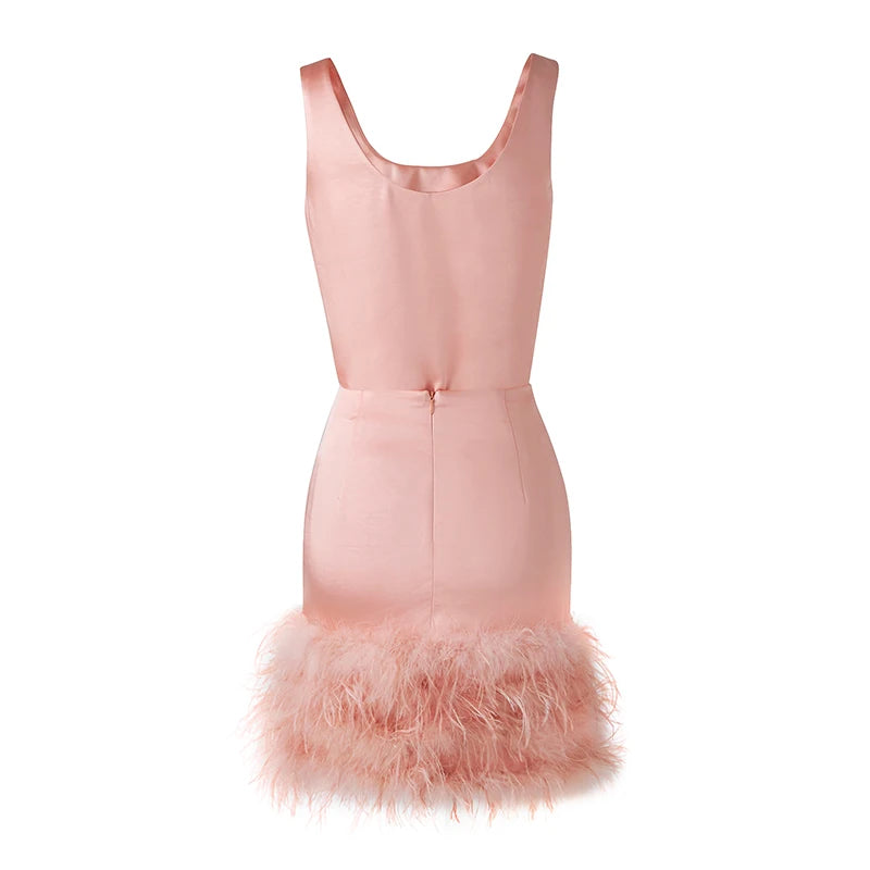 Sweet Pink Feather Set Fashion Closet Clothing