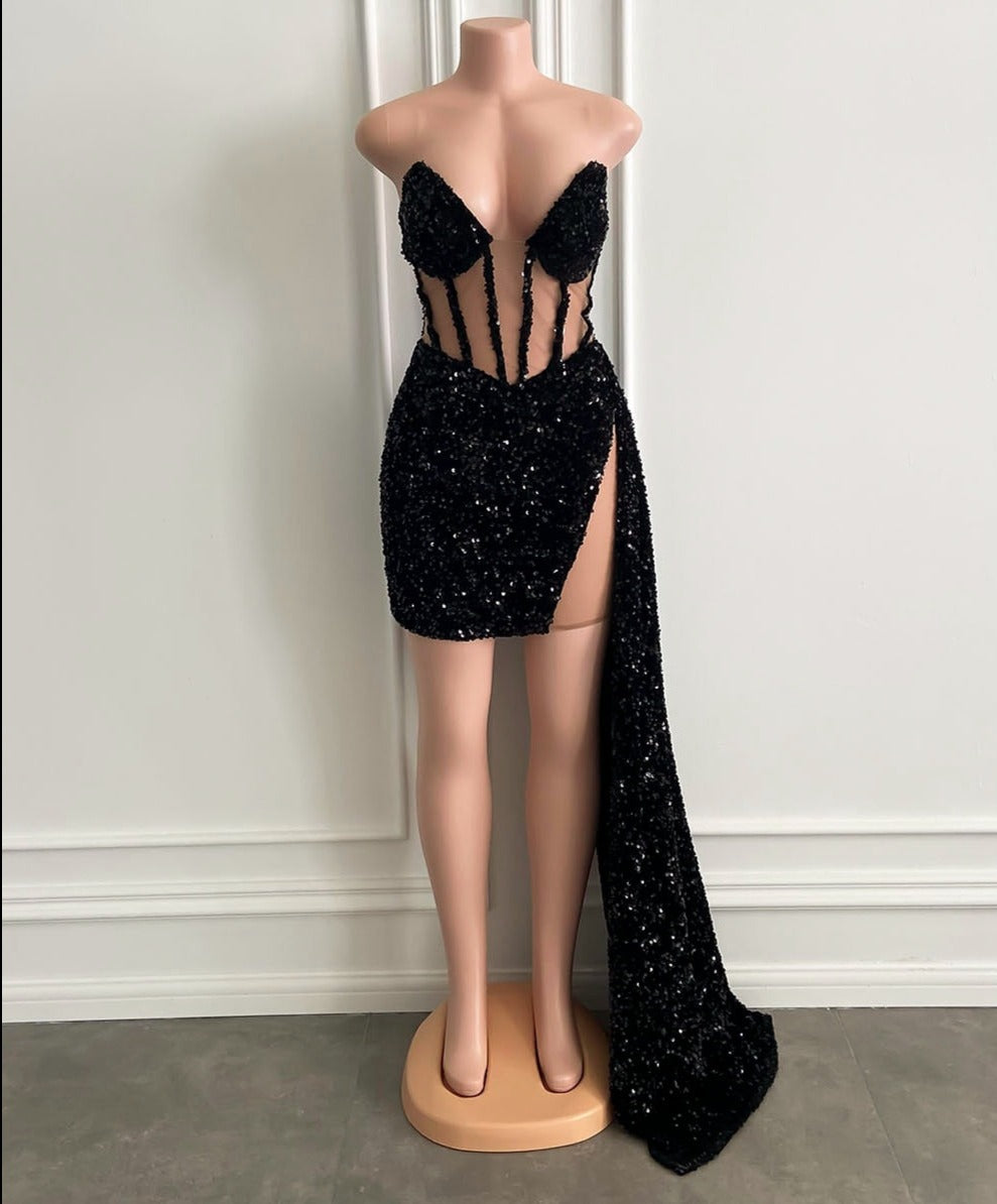 Sweetheart Sparkly Sequin Dress Fashion Closet Clothing