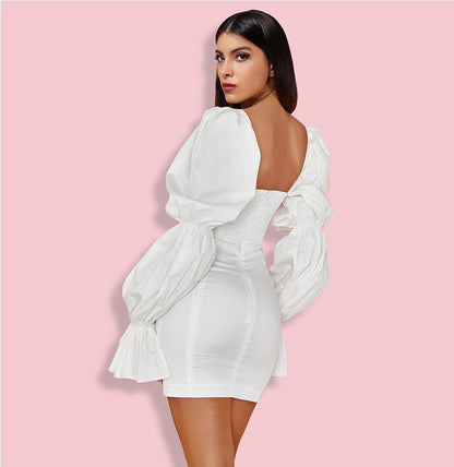 Take Control Mini Dress- White Fashion Closet Clothing