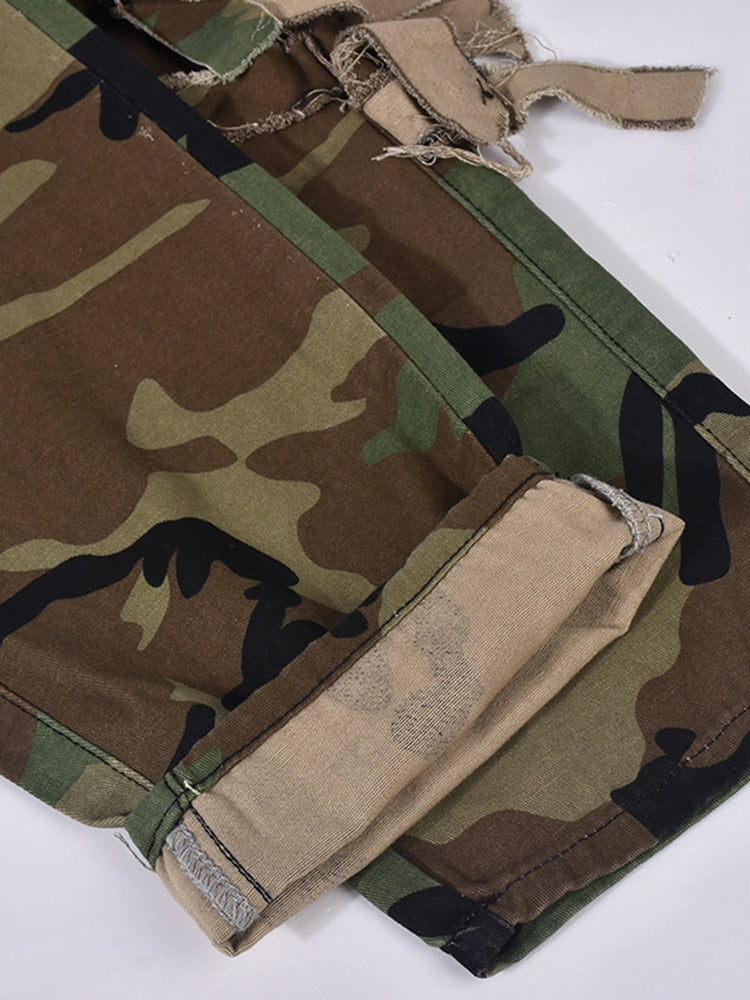 Tassels Camouflage Cargo Pants Fashion Closet Clothing