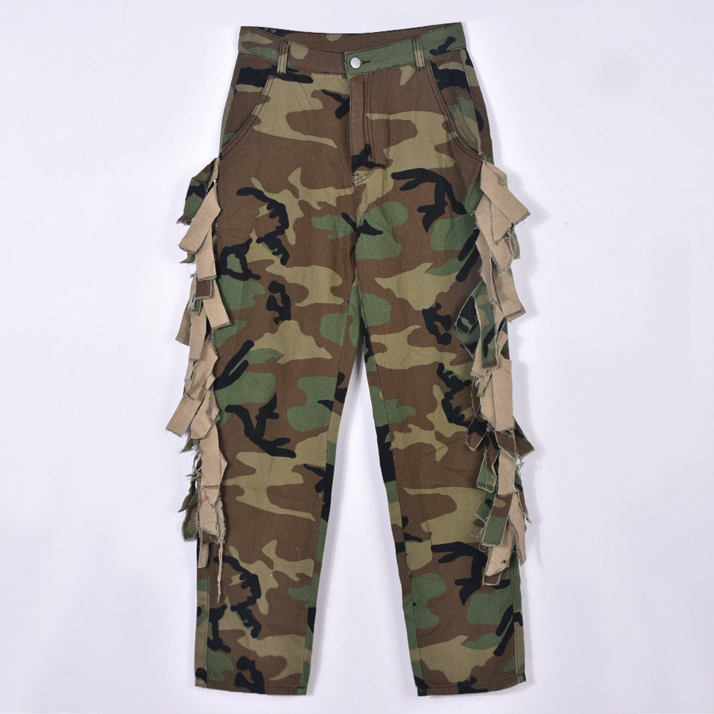 Tassels Camouflage Cargo Pants Fashion Closet Clothing