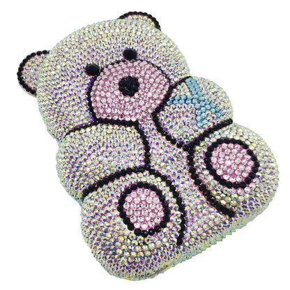 Teddy Bear Crystal Clutch Handbag Fashion Closet Clothing