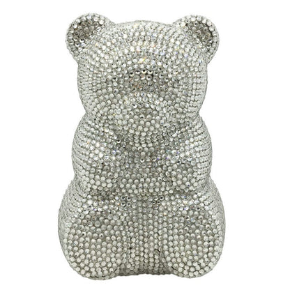 Teddy Bear Crystal Clutch Handbag Fashion Closet Clothing