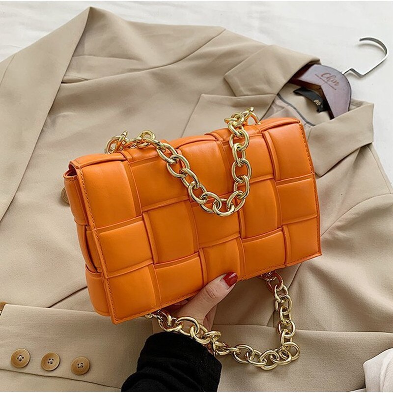 Tega Leather Chain Handbag Fashion Closet Clothing