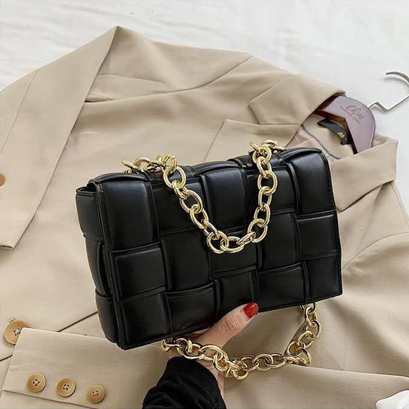 Tega Leather Chain Handbag Fashion Closet Clothing