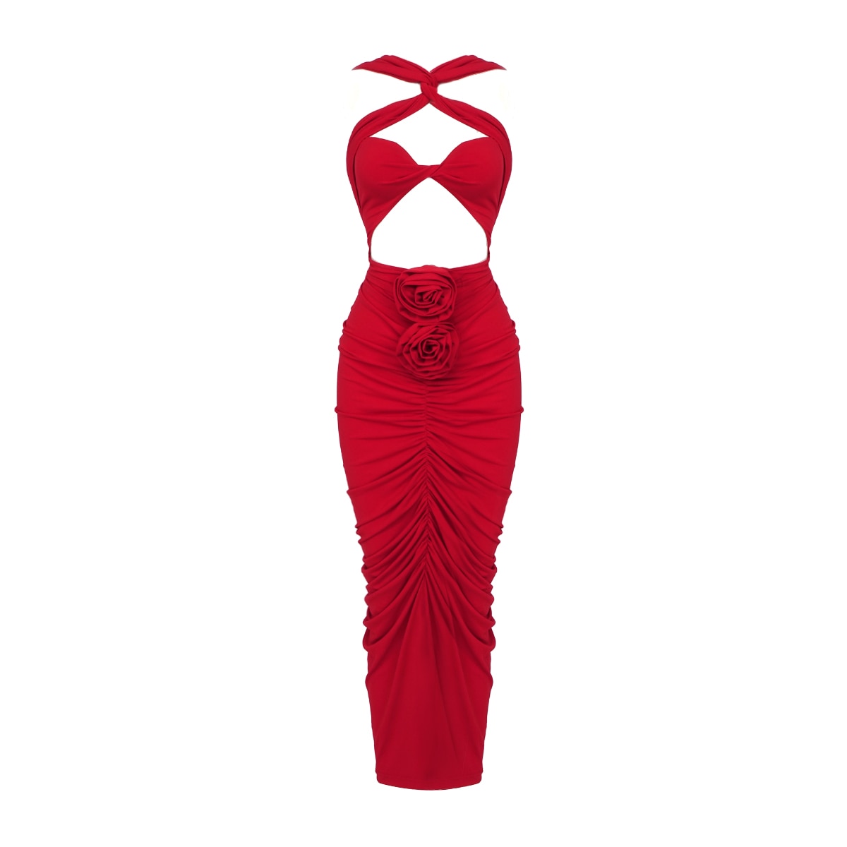 The Hottest Ruched Midi Dress Fashion Closet Clothing