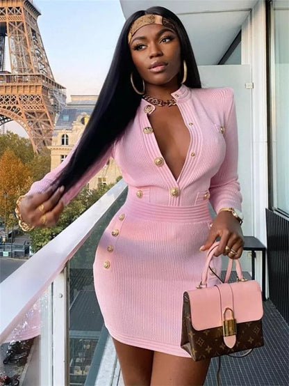 The New Me Bandage Dress - Pink Fashion Closet Clothing