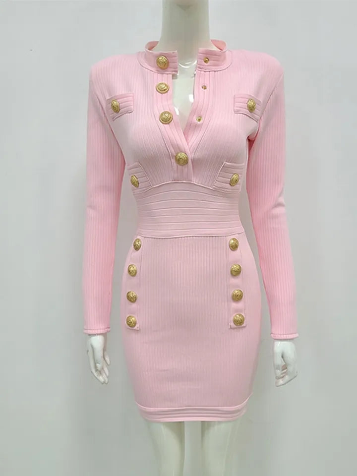 The New Me Bandage Dress - Pink Fashion Closet Clothing