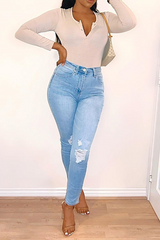 Them Curves High Waist Jeans - Medium Blue Wash Fashion Closet Clothing