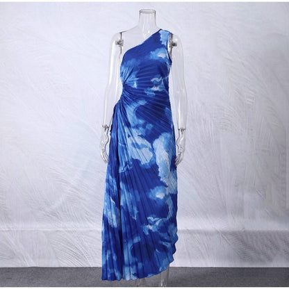 Tie-dye Pleated Midi Dress Fashion Closet Clothing