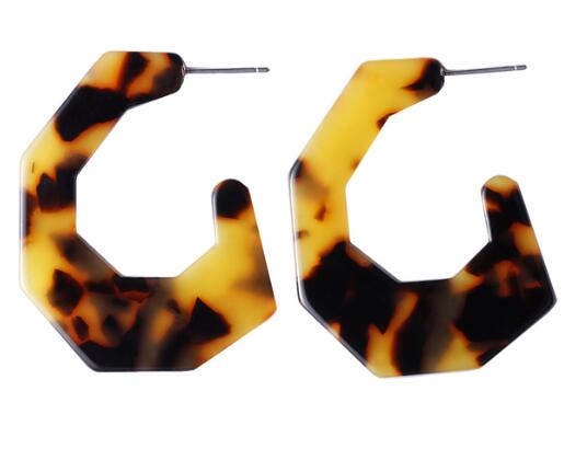 Tortoise Leopard Print Earrings Fashion Closet Clothing