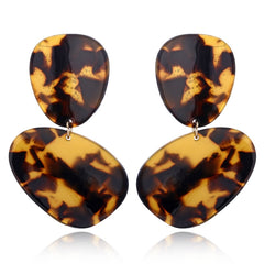 Tortoise Leopard Print Earrings Fashion Closet Clothing