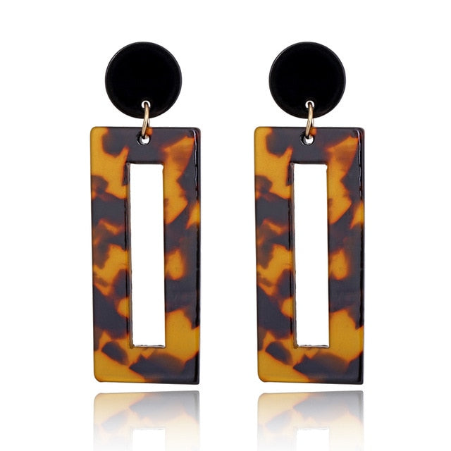Tortoise Leopard Print Earrings Fashion Closet Clothing