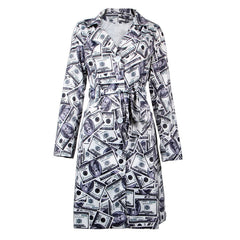 Trench Dollar Bill Coat Fashion Closet Clothing